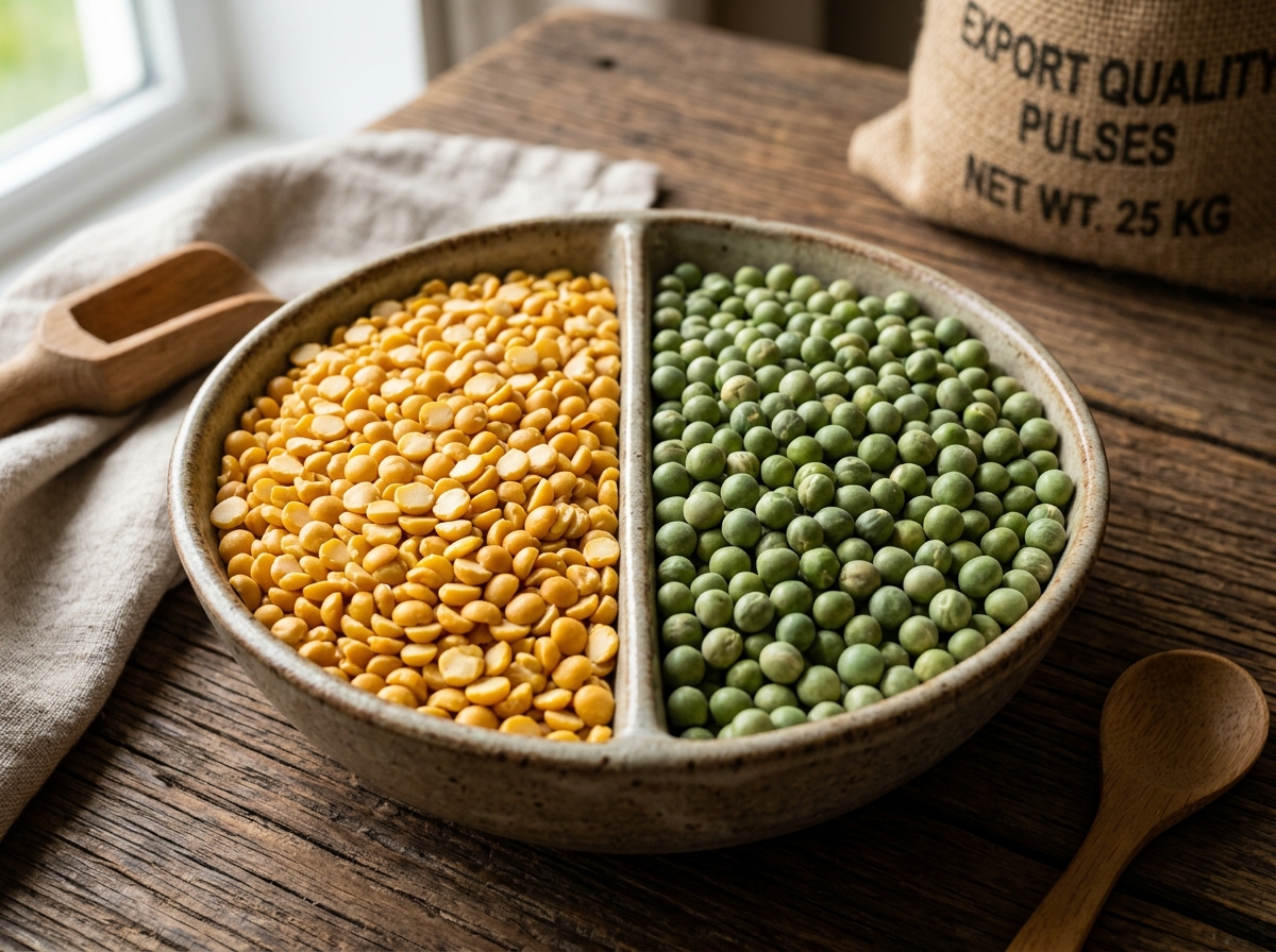 Yellow & Green Dry Peas (Whole & Split Sortex) bulk export from Türkiye - Nilasya Agro Foods