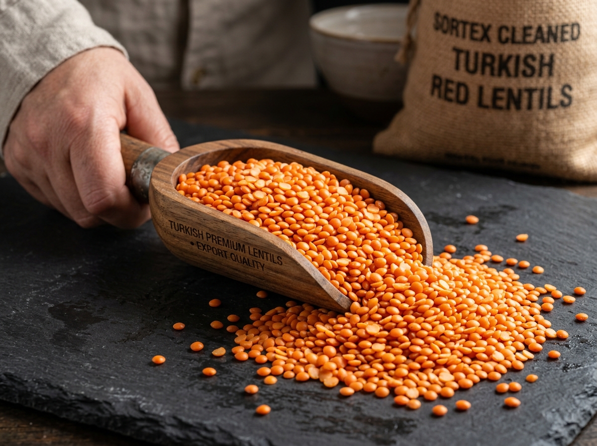 Turkish Red Lentils (Football & Split Sortex) bulk export from Türkiye - Nilasya Agro Foods